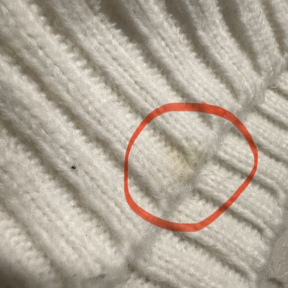 Guess turtleneck cable knit bell‎ sleeve sweater ribbed wool blend womans S - Picture 10 of 12